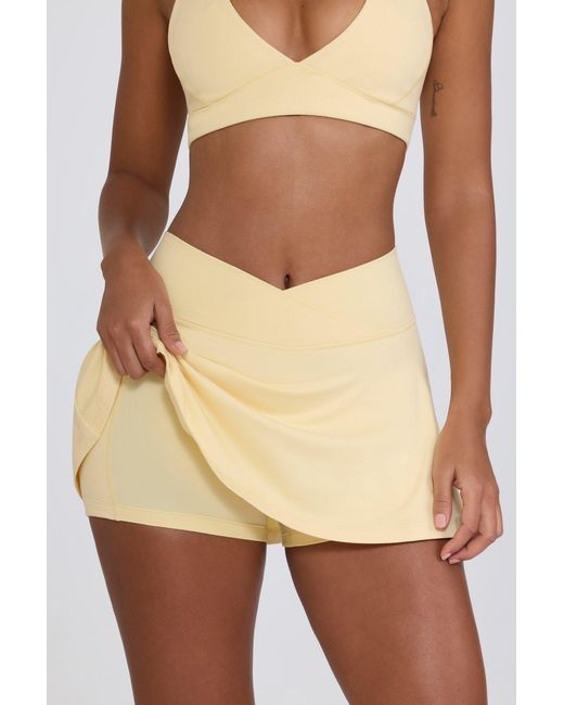 BO+TEE Yellow Brushed Jersey Crossover Mini Skort