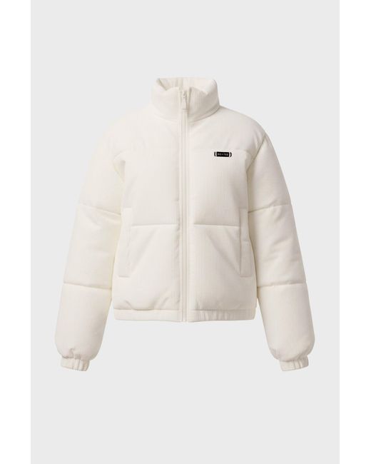 BO+TEE White Corduroy Quilted Puffer Jacket