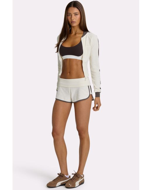BO+TEE White Terry Foldover Waist Shorts