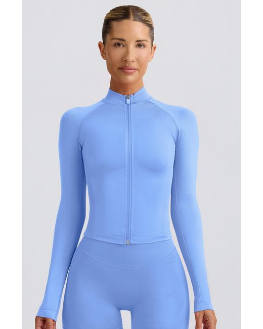 BO+TEE Blue Define Luxe Zip-Up Jacket