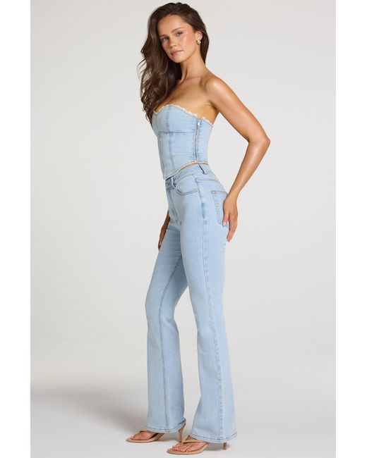 Oh Polly Blue Mid-Rise Bootcut Jeans