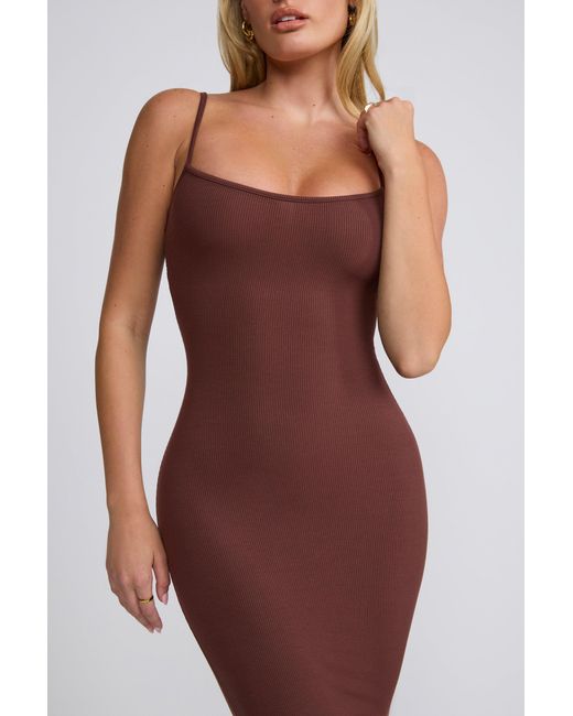 Oh Polly Brown Modal Scoop-Neck Maxi Dress