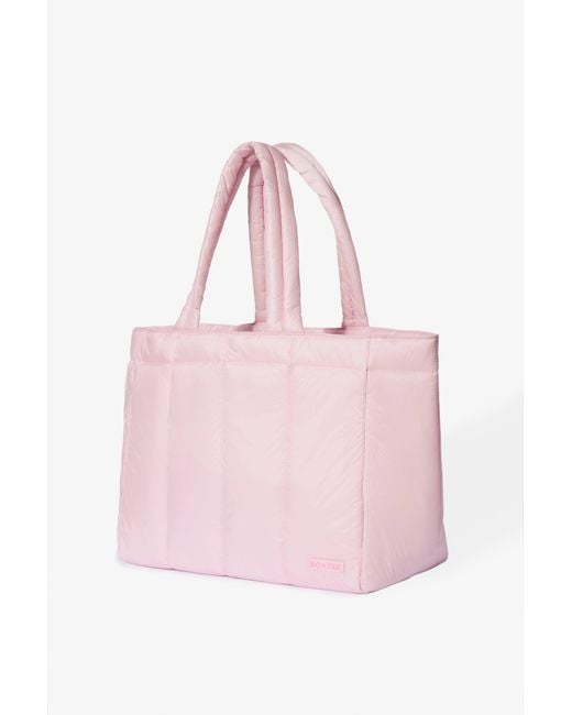 BO+TEE Pink Waterproof Puffer Tote Bag