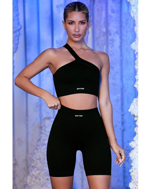 BO+TEE Black Ribbed Biker Shorts