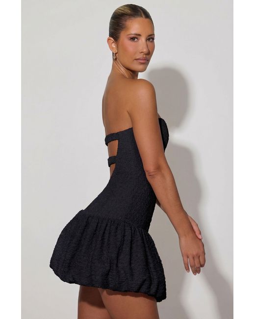 Oh Polly Black Cut-Out Bubble Hem Corset Mini Dress