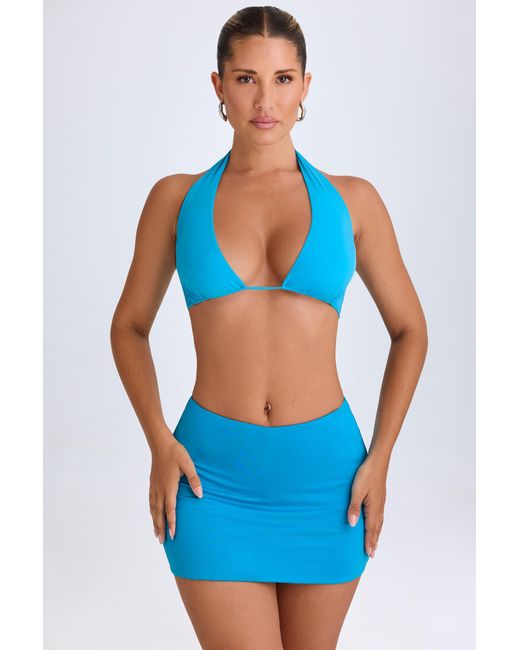 Oh Polly Blue Mid-Rise Micro Mini Skirt