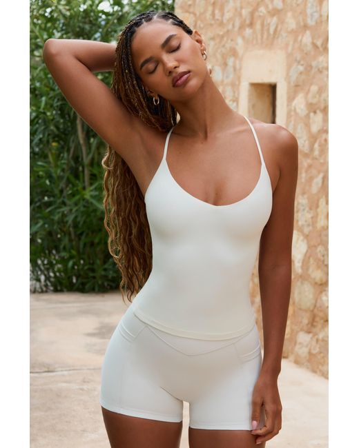 BO+TEE White Cross-Back Tank Top