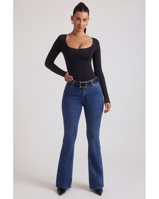 Oh Polly Blue High-Rise Flared Jeans