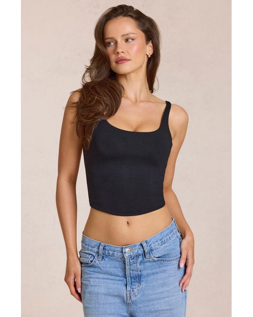 Oh Polly Black Modal Tie-Back Top