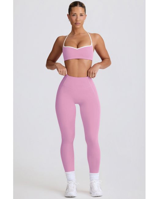 BO+TEE Pink Soft Active Mid-Rise Leggings