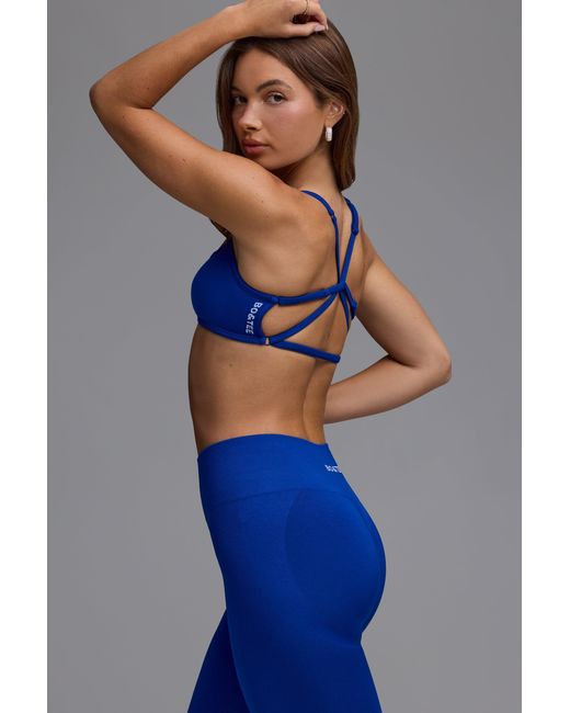 BO+TEE Blue Define Luxe Multiway Open-Back Sports Bra