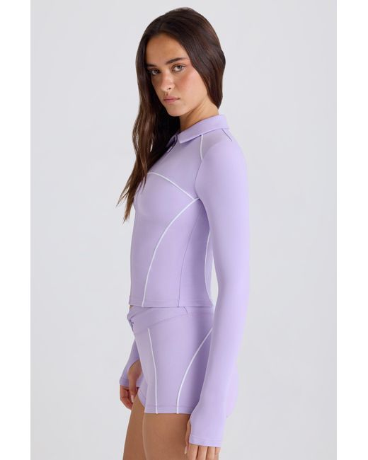 BO+TEE Purple Soft Active Contrast Zip-Up Jacket