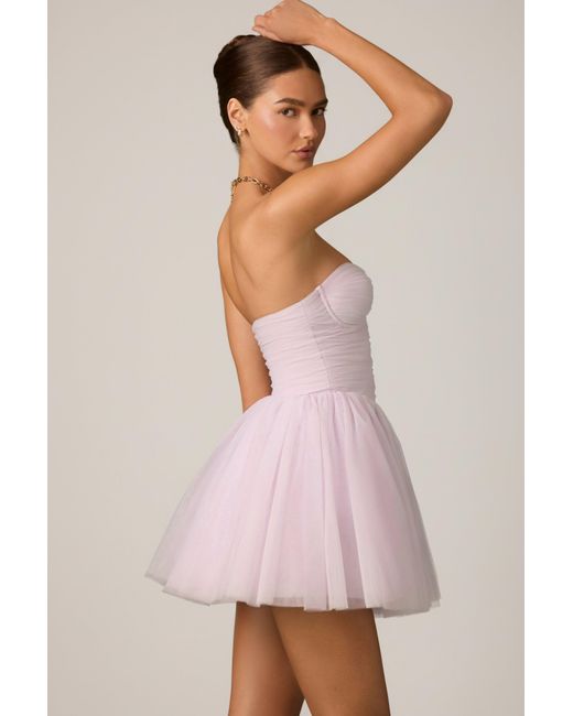 Oh Polly Purple Tulle Corset Mini Dress