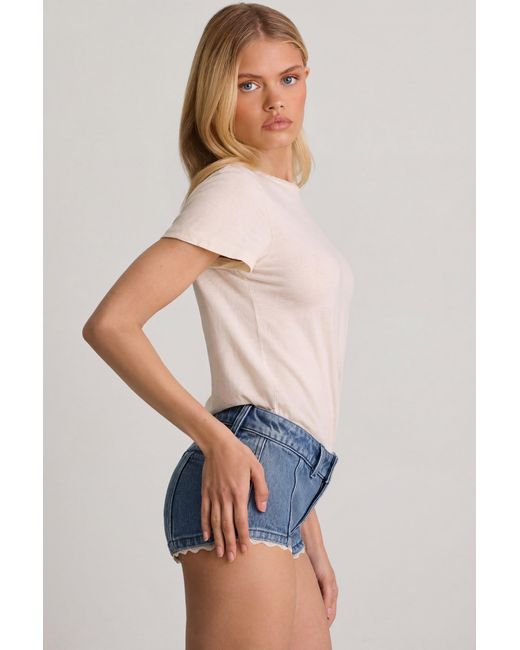 Oh Polly Blue Low-Rise Hot Pants