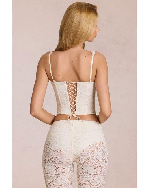 Oh Polly White Lace Soft-Scoop Boned Corset Top