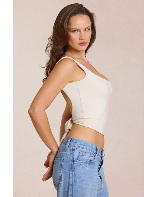 Oh Polly White Modal Tie-Back Top