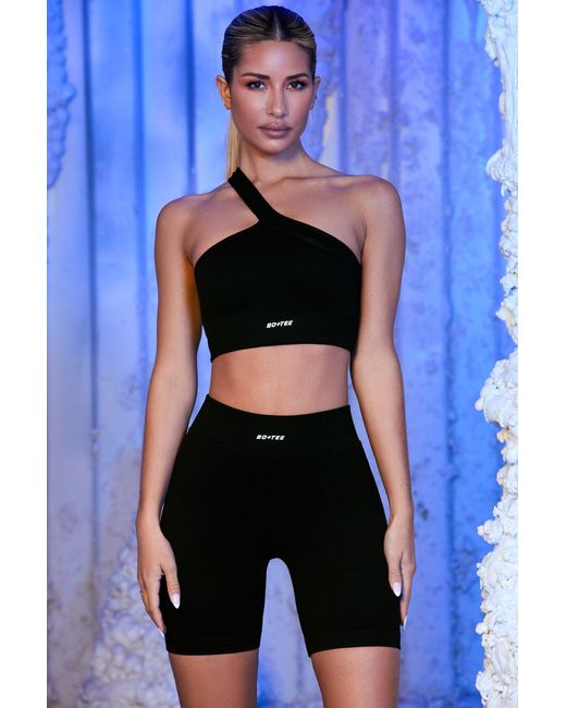 BO+TEE Black Ribbed Biker Shorts