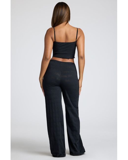 Oh Polly Multicolor Tall Mid Rise Straight Leg Pointelle Trousers