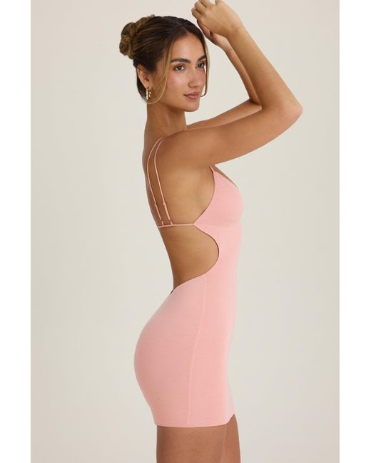 Oh Polly Pink Cut-Out Open-Back Mini Dress