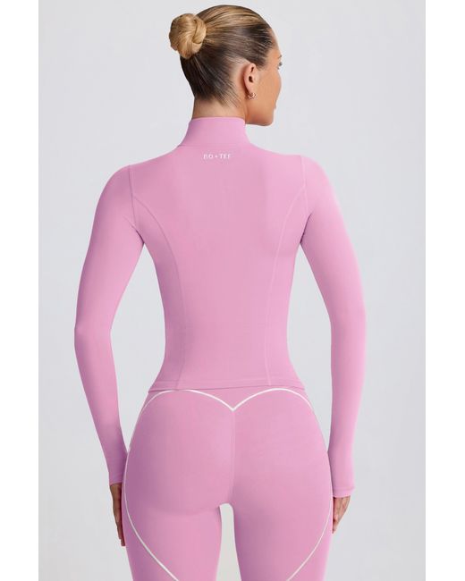BO+TEE Pink Soft Active Zip-Up Jacket