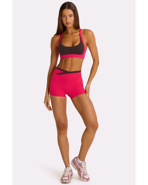 BO+TEE Pink Soft Active Wrap Waist Shorts