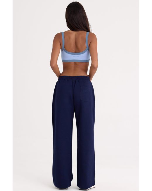 BO+TEE Blue Brushed Jersey Wide-Leg Joggers