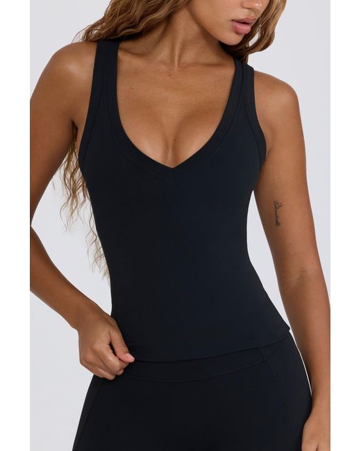 BO+TEE Blue Soft Active V-Neck Tank Top