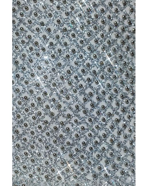 Oh Polly Metallic Embellished Bubble Hem Mini Dress