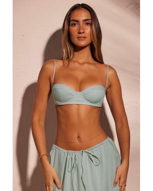 Oh Polly Green Lace Up Back Cropped Corset