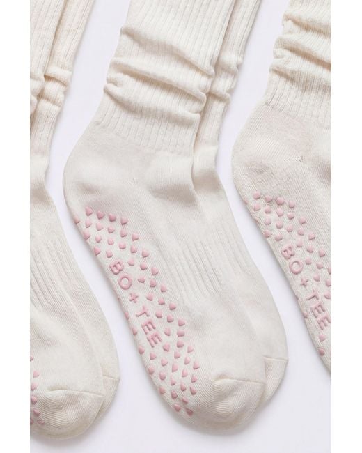 BO+TEE White Pilates 3-Pack Socks Bundle