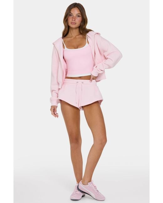 BO+TEE Pink Mid-Rise Mini Shorts
