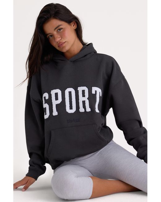BO+TEE Black Soft Cotton Fleece Oversized Hoodie