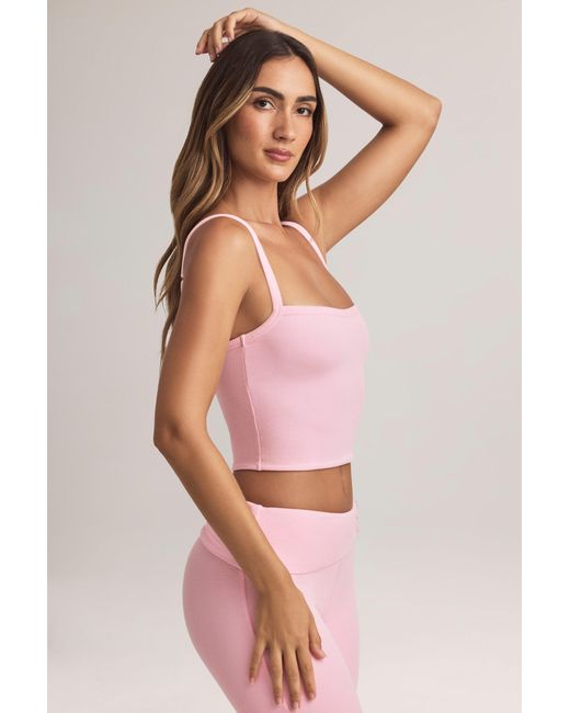 Oh Polly Pink Modal Square-Neck Camisole Top