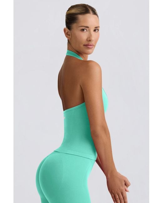 BO+TEE Green Define Luxe Halterneck Tank Top