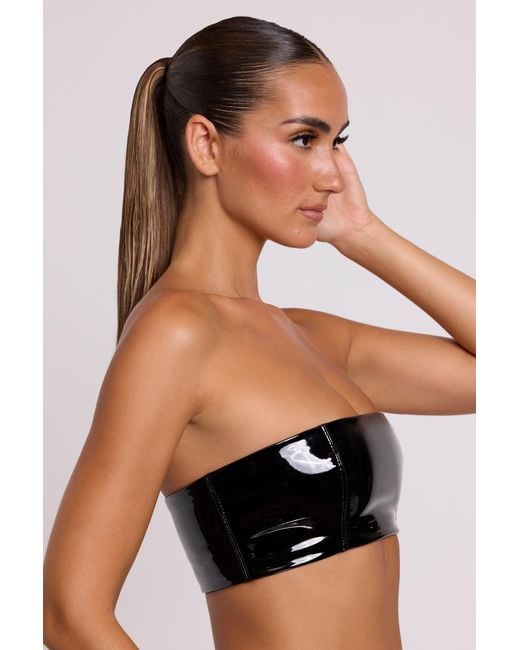 Oh Polly Black Vinyl Bandeau Bralette