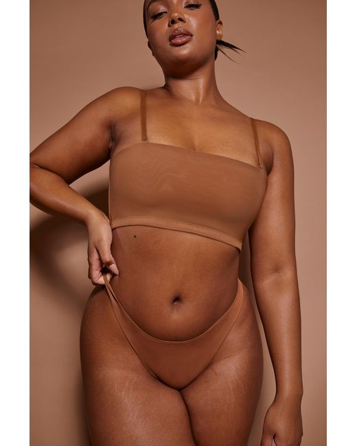 Oh Polly Brown Soft Mesh Bandeau Bra