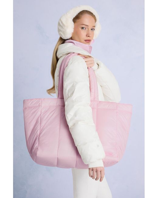 BO+TEE Pink Waterproof Puffer Tote Bag