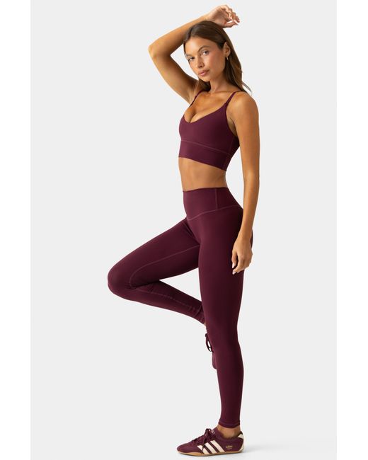 BO+TEE Red Soft Active Full-Length Leggings
