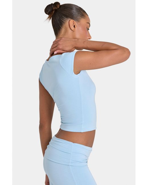 BO+TEE Blue Buttercloud Crop Top