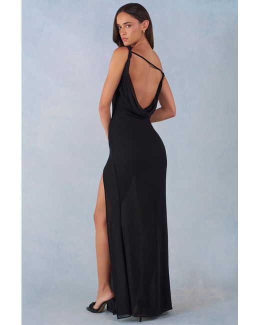 Oh Polly Black One-Shoulder Maxi Dress