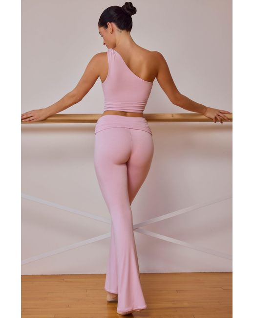 BO+TEE Pink One-Shoulder Twisted Tank Top