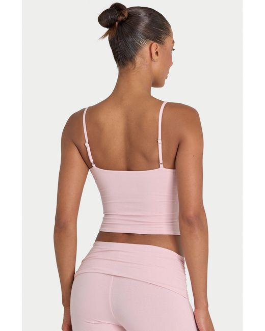 BO+TEE Pink Buttercloud Crop Tank Top