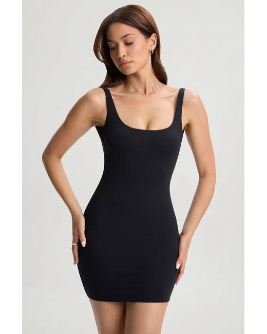 Oh Polly Black Modal Low-Back Bodycon Mini Dress
