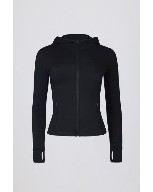BO+TEE Black Soft Active Hooded Mid-Layer Jacket