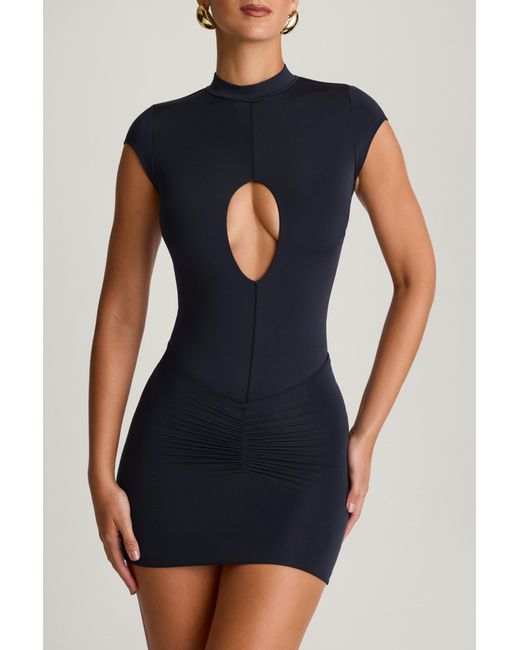 Oh Polly Black Ruched Mini Skirt