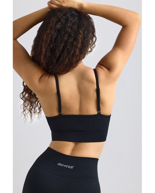 BO+TEE Black Super Sculpt Seamless Scoop-Neck Sports Bra