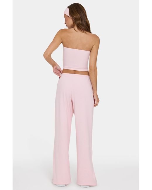 BO+TEE Pink Ribbed Jersey Low-Rise Trousers