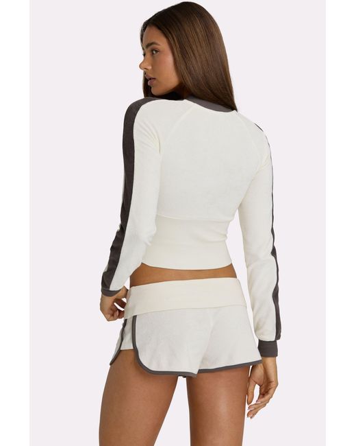 BO+TEE White Terry Foldover Waist Shorts