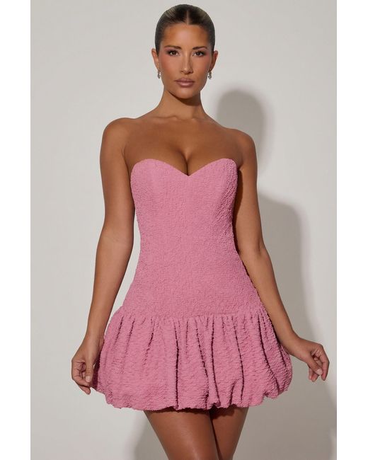 Oh Polly Pink Cut-Out Bubble Hem Corset Mini Dress