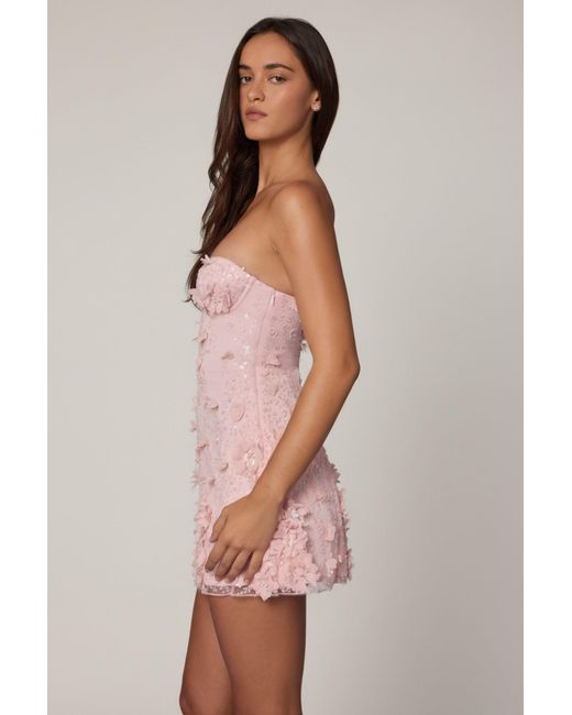 Oh Polly Purple Embellished Bandeau A-Line Mini Dress